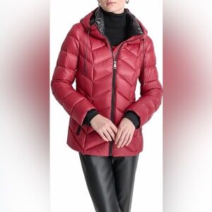 DKNY Cherry Red Puffer Jacket